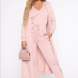 Fashion Nova Medium Ready To Jumpsuit Set - Mauve